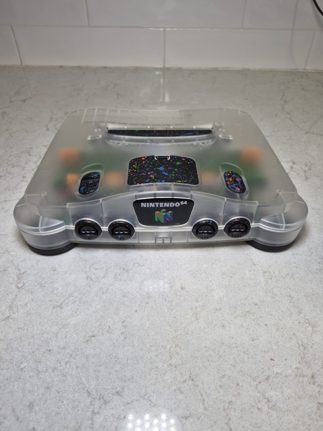 Custom N64 Translucent Shell W/ UV LEDs, Fan, Wireless Controller/ HDMI Adapters