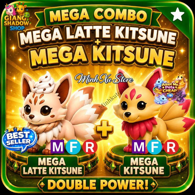 🔥 MFR Latte Kitsune + MFR Kitsune Meega Combo Adopt Pet– ⚡ Fast Delivery