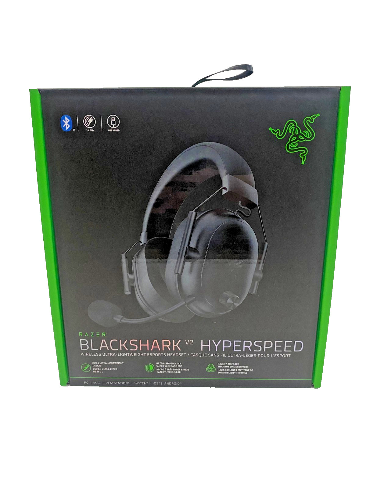 Razer Wireless Headset Black Shark V2 Hyperspeed Bluetooth, USB, Black