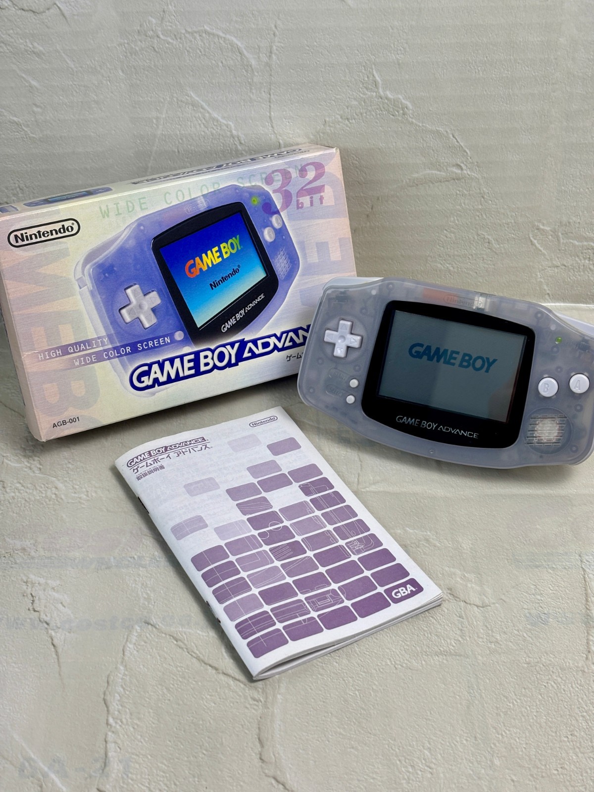 Nintendo Game Boy Advance GBA Milky Blue Console Box Manual Tested JP Import