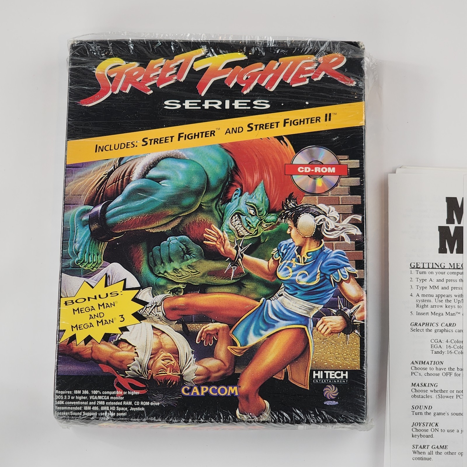 Street Fighter Series 1 & 2 PC Big Box Complete CD Rom W Megaman 1 & 3 Bonus