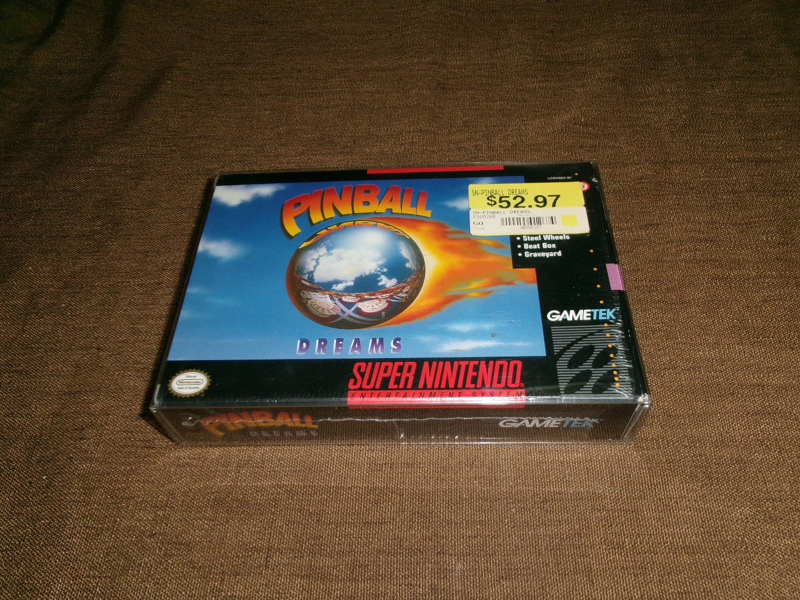 #673 Pinball Dreams (SNES, 1994) CIB (still in shrinkwrap) W/MANUAL Tested