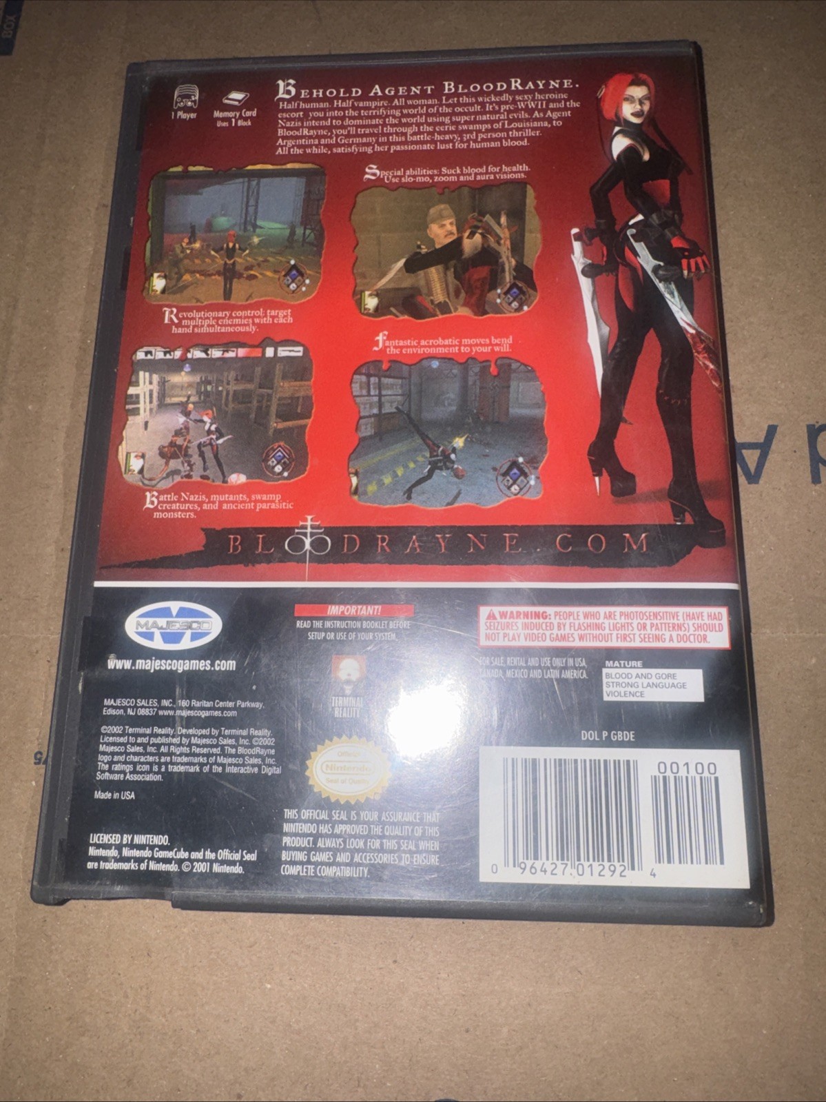 BloodRayne Nintendo GameCube 2002 w/ Manual Game