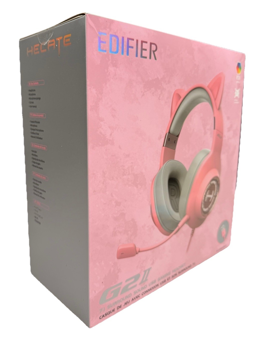Edifier G2II 7.1 Surround Sound USB Gaming Headset with Microphone, Pink | New