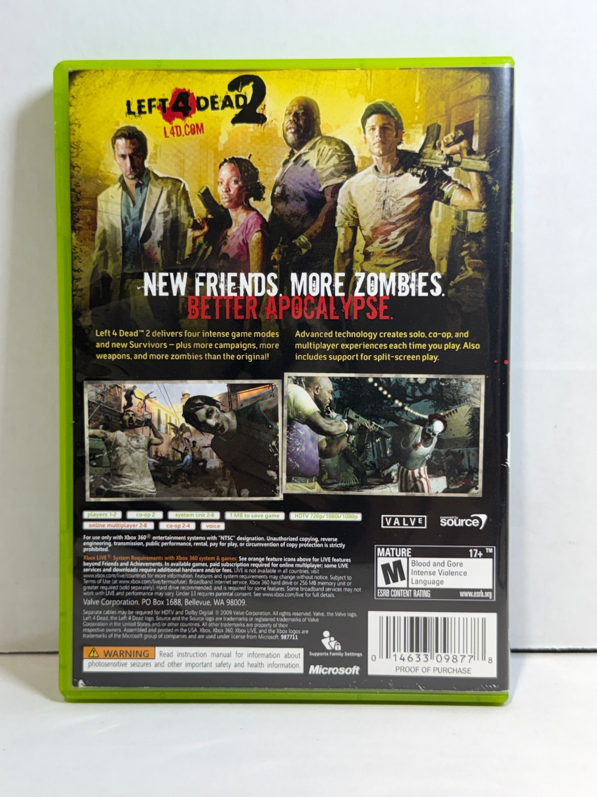 Left 4 Dead 2 Xbox 360 CIB Microsoft Xbox 360 2009 Tested Free Shipping