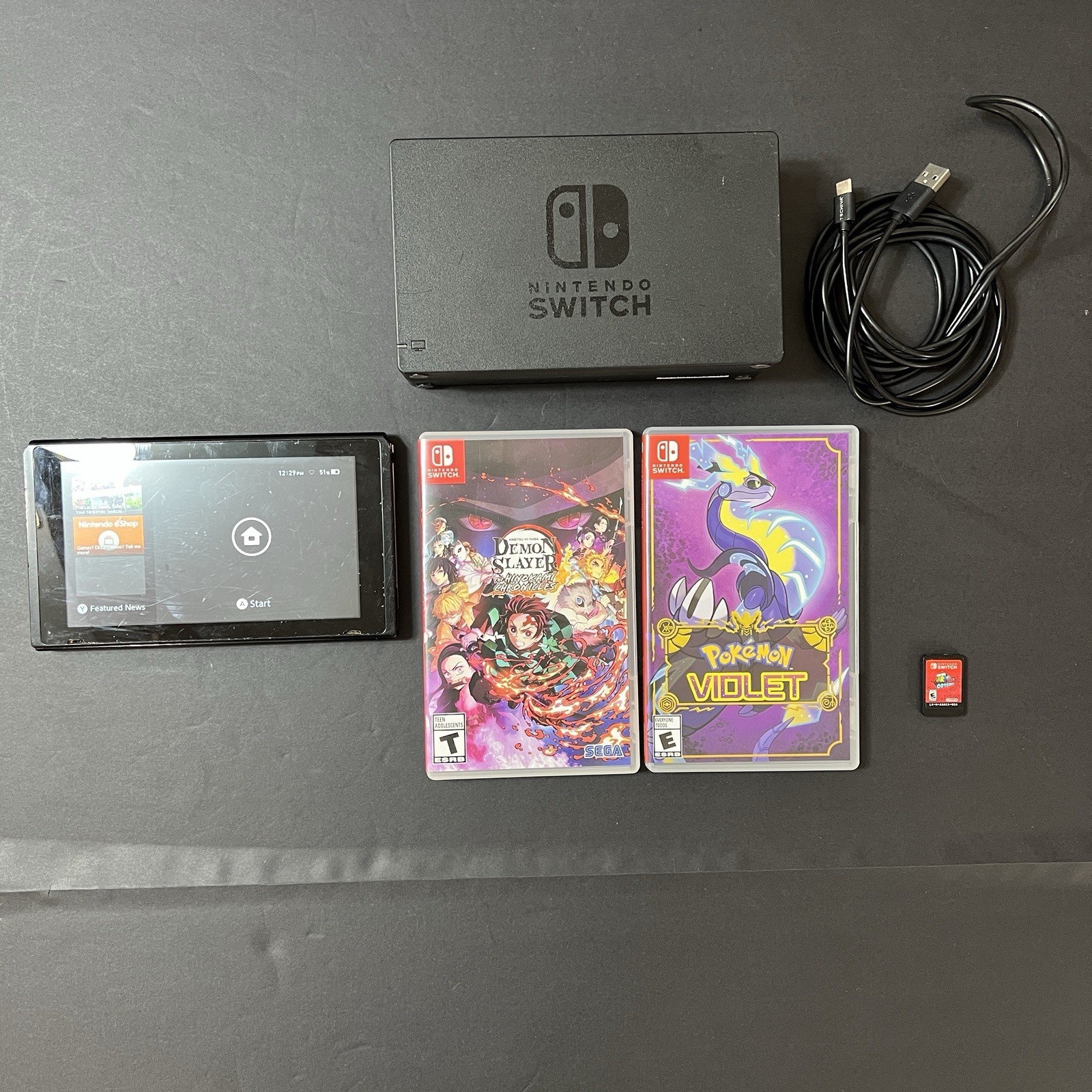 Nintendo Switch V2 Console (HAC-001-01) Bundle 3 games Docking Station Mario Str