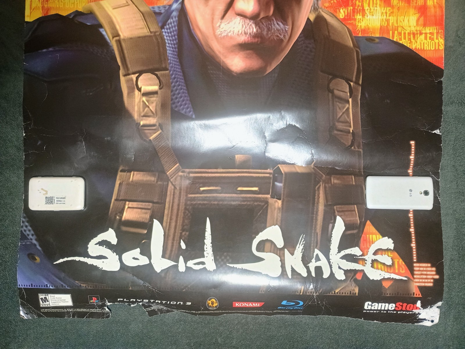 GameStop Metal Gear Solid 4 Solid Snake Poster Huge Oversized 47″x33″ Promo Ad