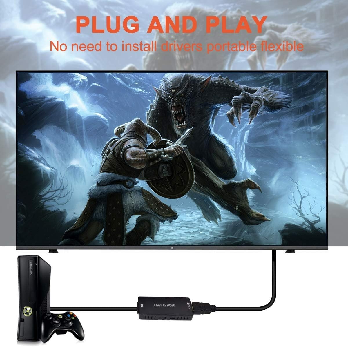 Xbox 360 to HDMI Converter Adapter Cable 720P 1080P HD for Xbox 360 Slim