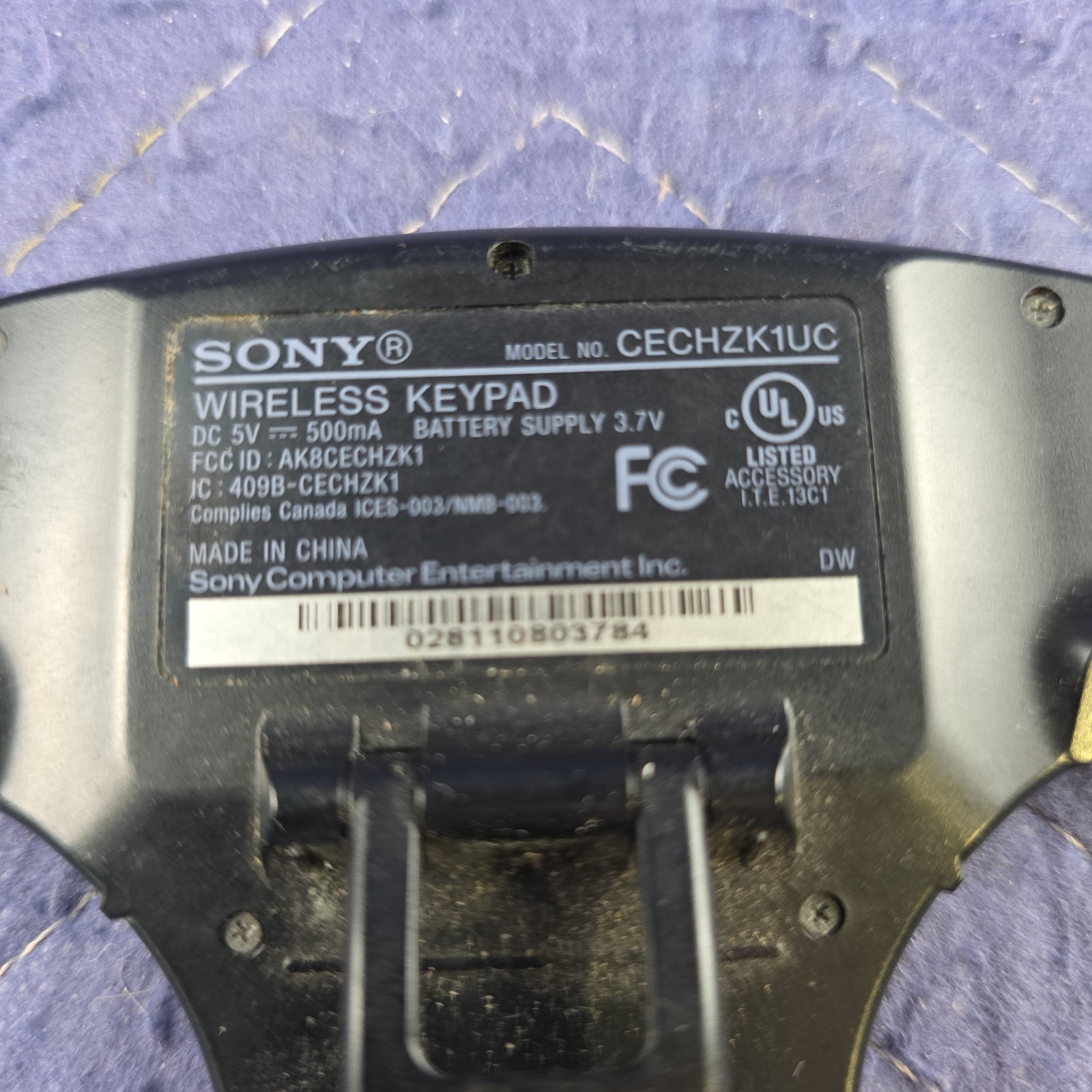 Sony PlayStation 3 Wireless Keypad Keyboard Controller Attachment