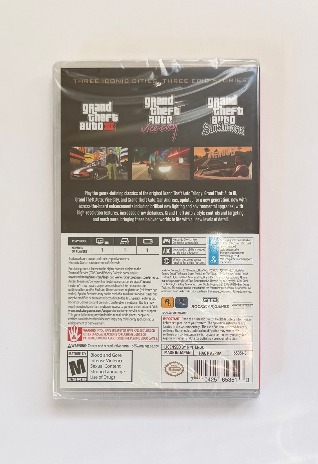 Grand Theft Auto GTA: The Trilogy [Definitive Edition] – Nintendo Switch – New