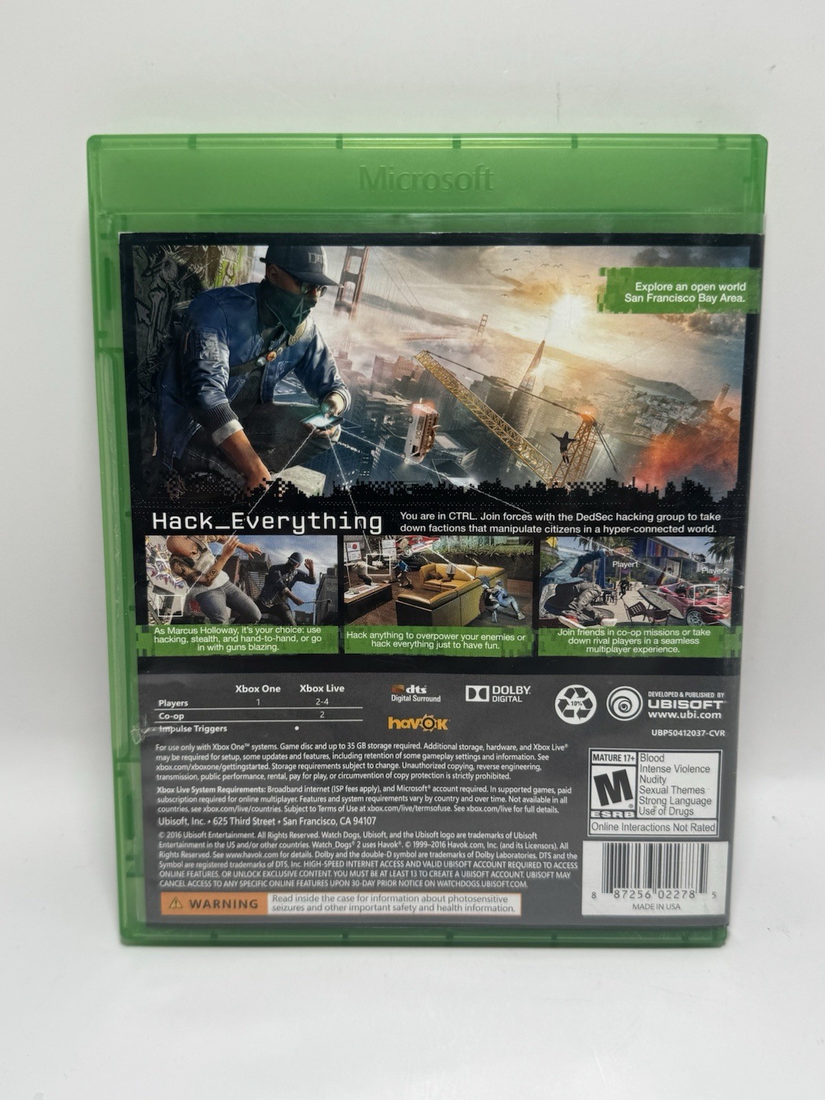 Watch Dogs 2 – Microsoft Xbox One – CIB Complete –