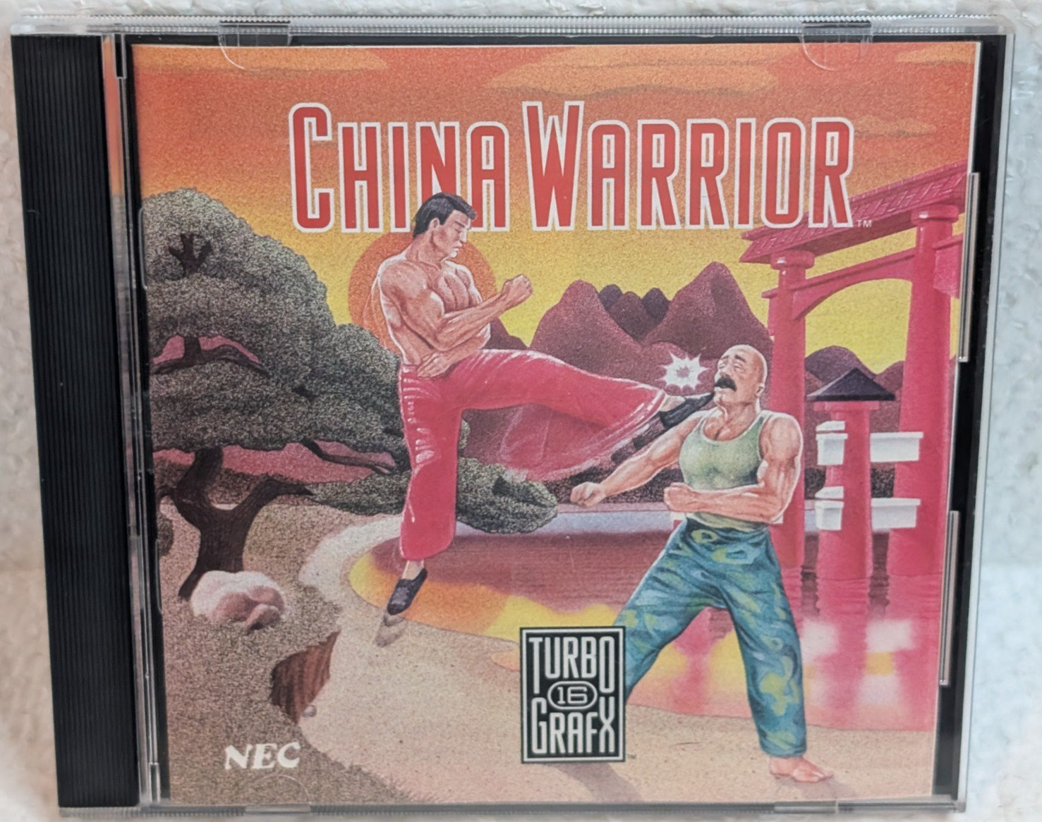 China Warrior Game TurboGrafx-16, 1989 HuCard, Sleeve, Manual, & Case. Tested
