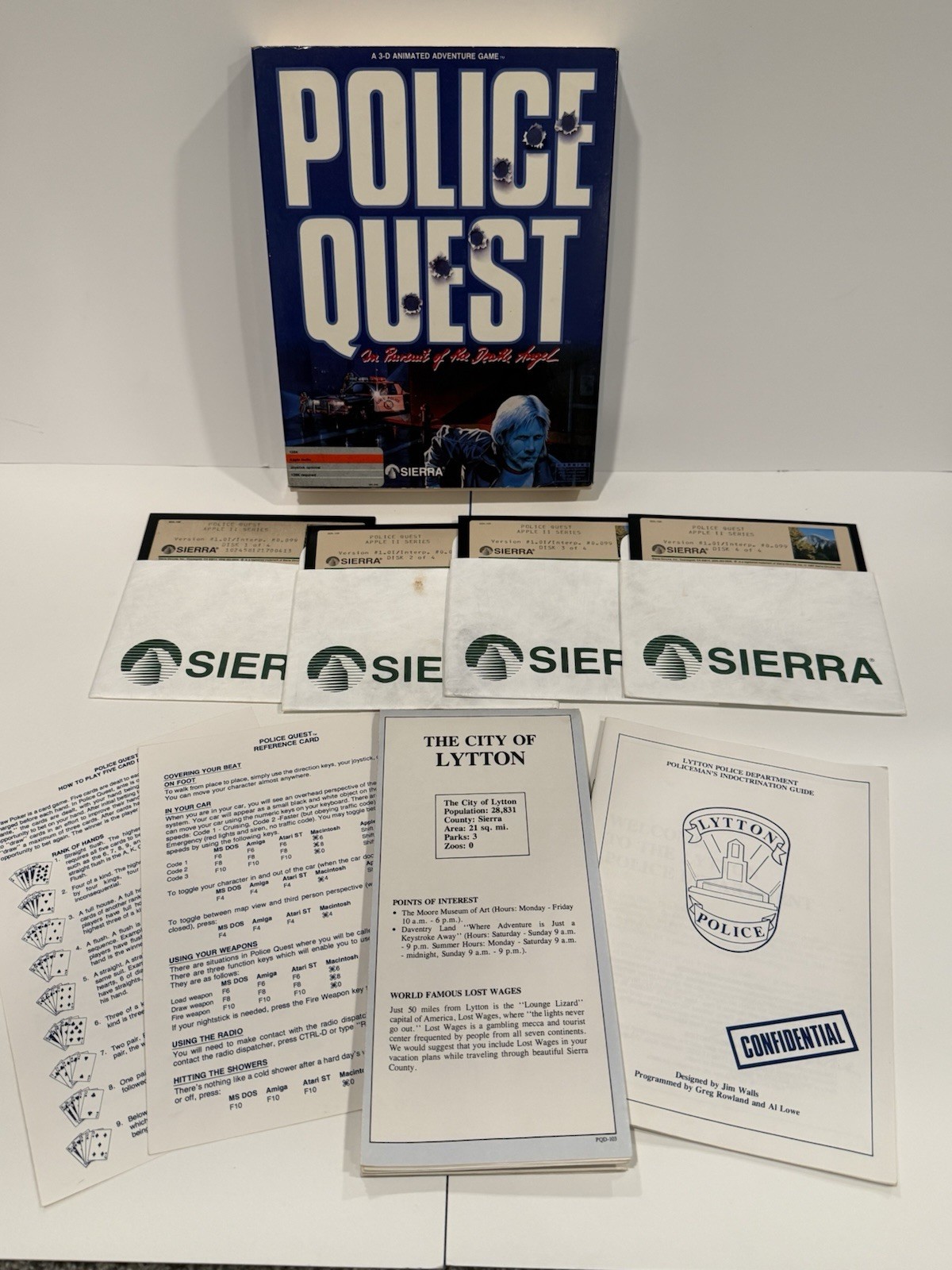 Police Quest 1: In Pursuit of the Death Angel (Sierra, 1987) 5.25” Apple IIe