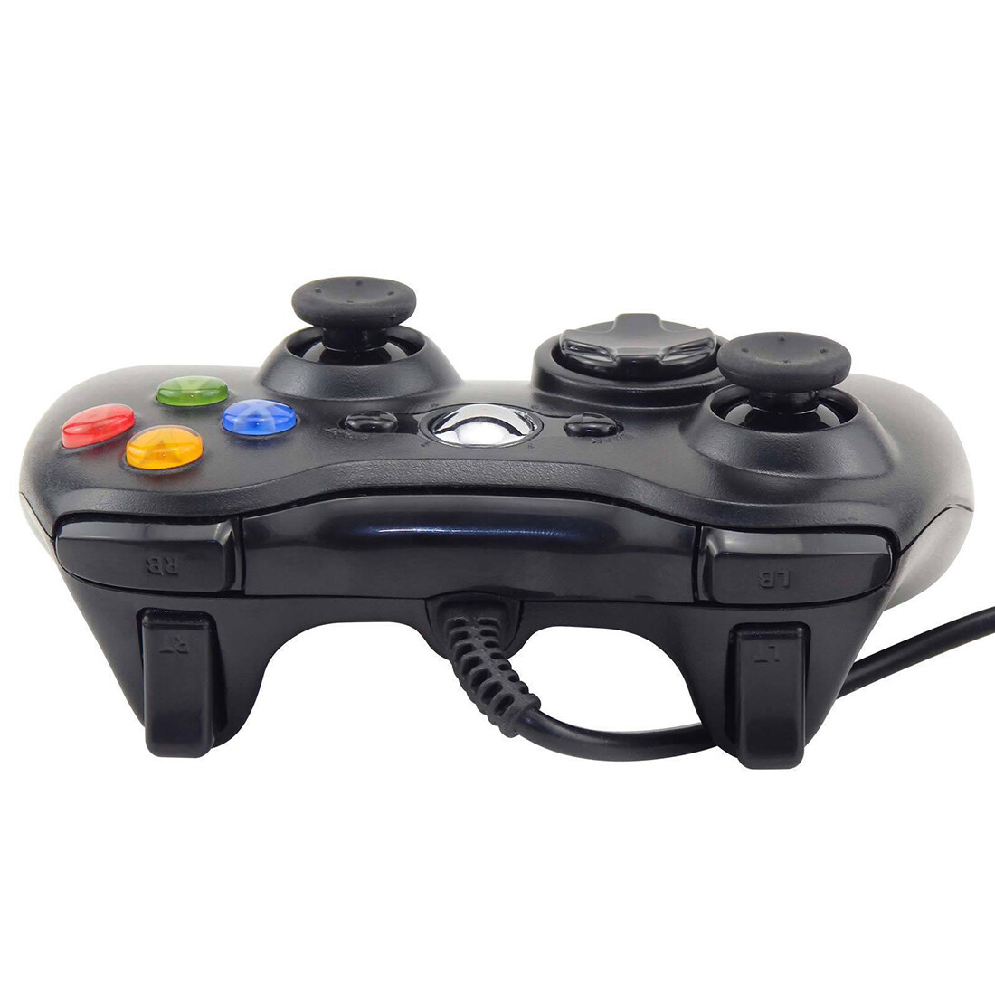 Black USB Wired Dual Shock Gamepad Game Controllers for Microsoft Xbox 360 / PC