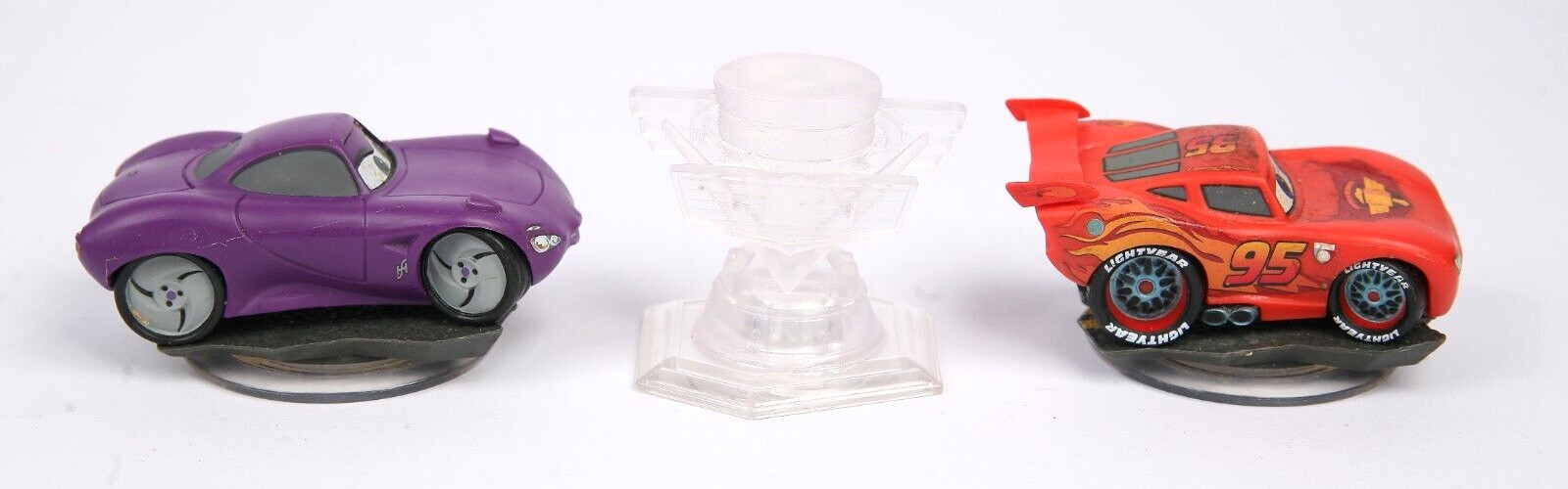 Disney Infinity Cars Playset Lightning McQueen Holley Shiftwell Crystal Lot Of 3