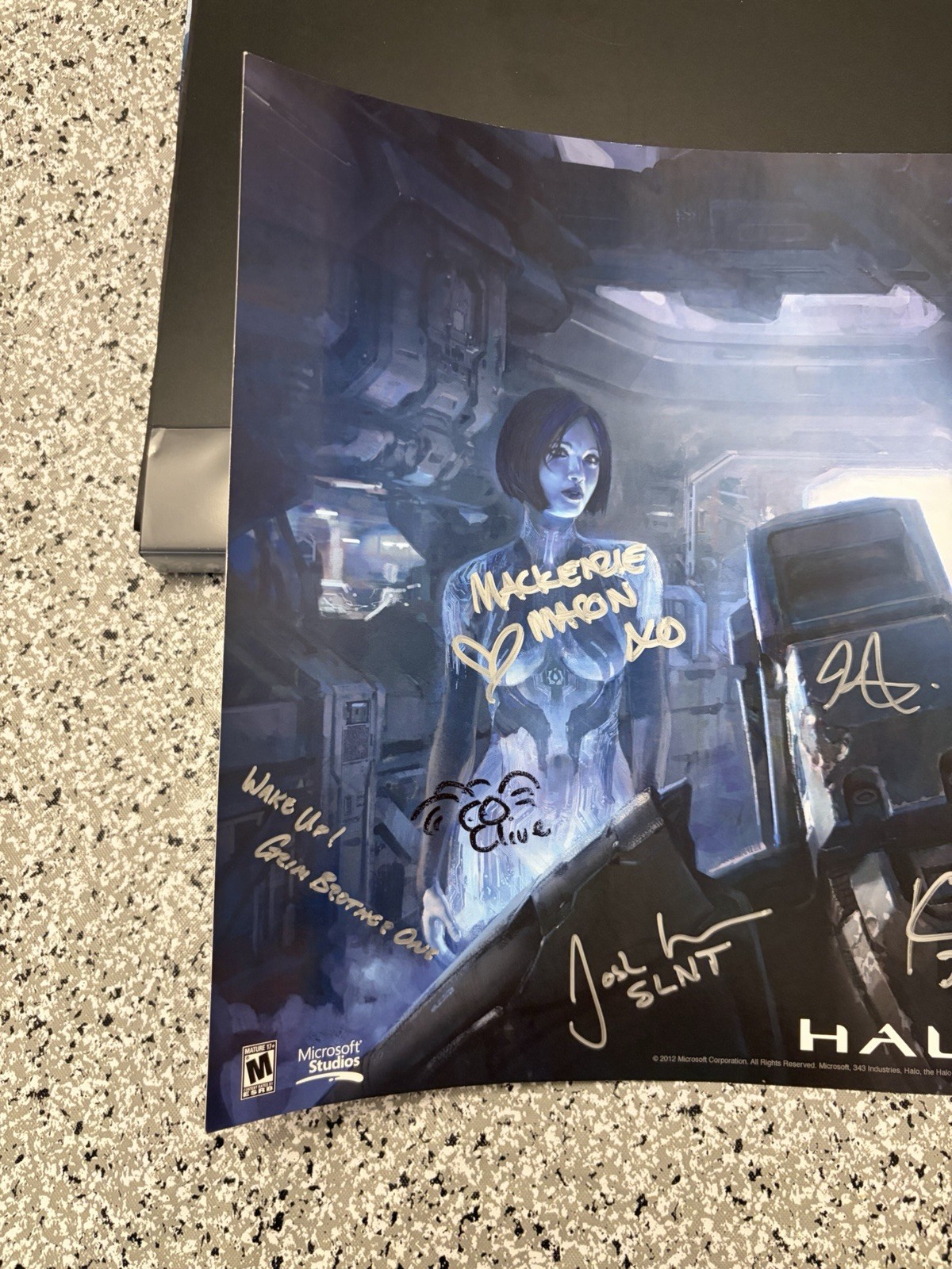Microsoft Halo 4 343 Industries Dev Signed Promo Mini Poster RARE