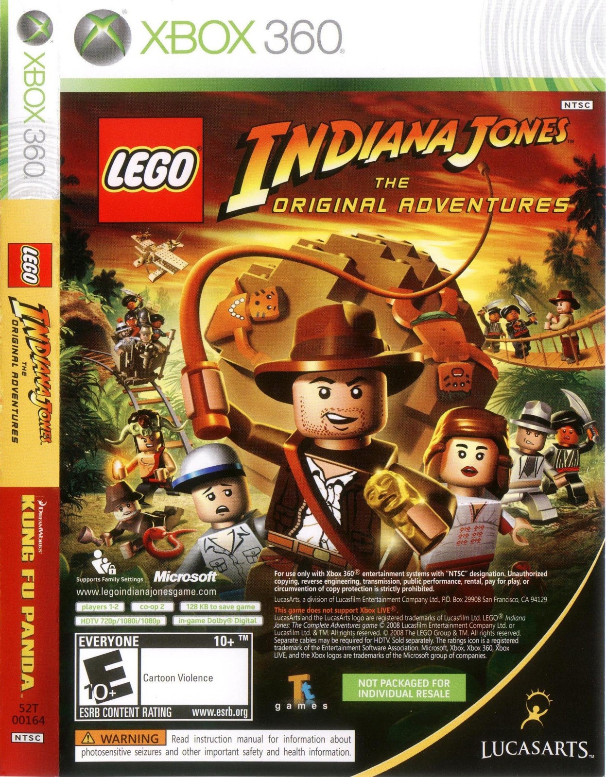 Lego Indiana Jones And Kung Fu Panda Combo Xbox 360 Game