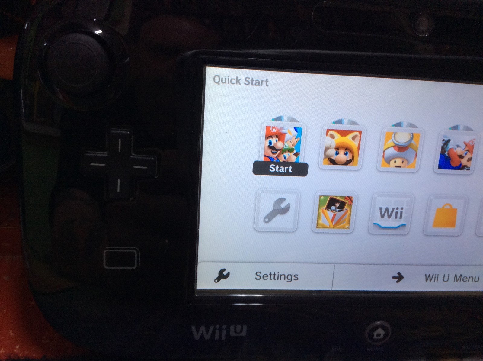 Nintendo Wii U WUP-010 Gamepad Only Black Works Tested.