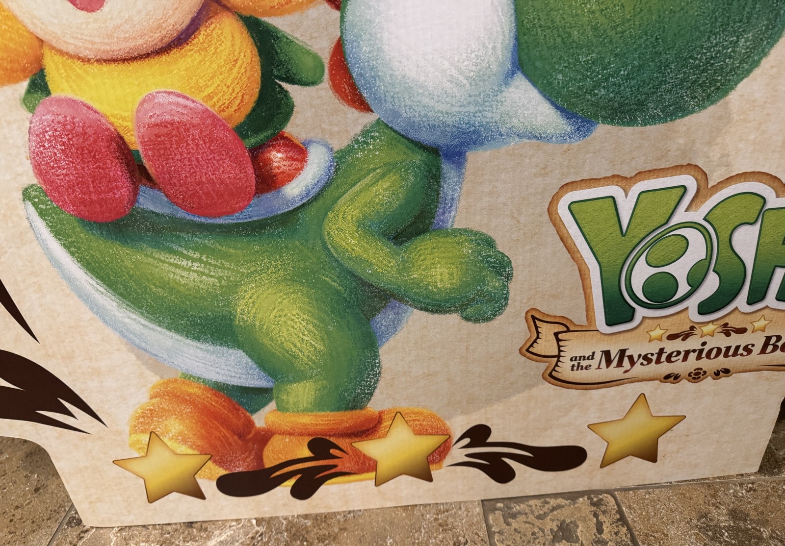Large Yoshi and the Mysterious Book GameStop Promo Standee 41.5″ x 34.5″