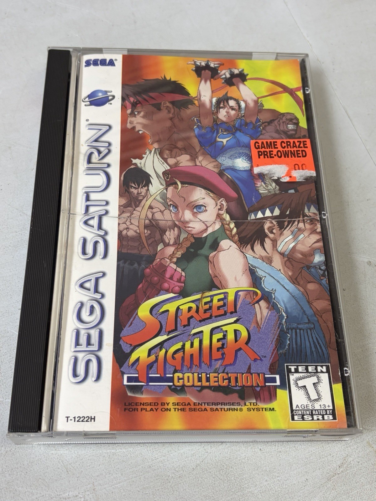 Street Fighter Collection Sega Saturn Case, Manual w/Reg Card & DISC 1 ONLY!