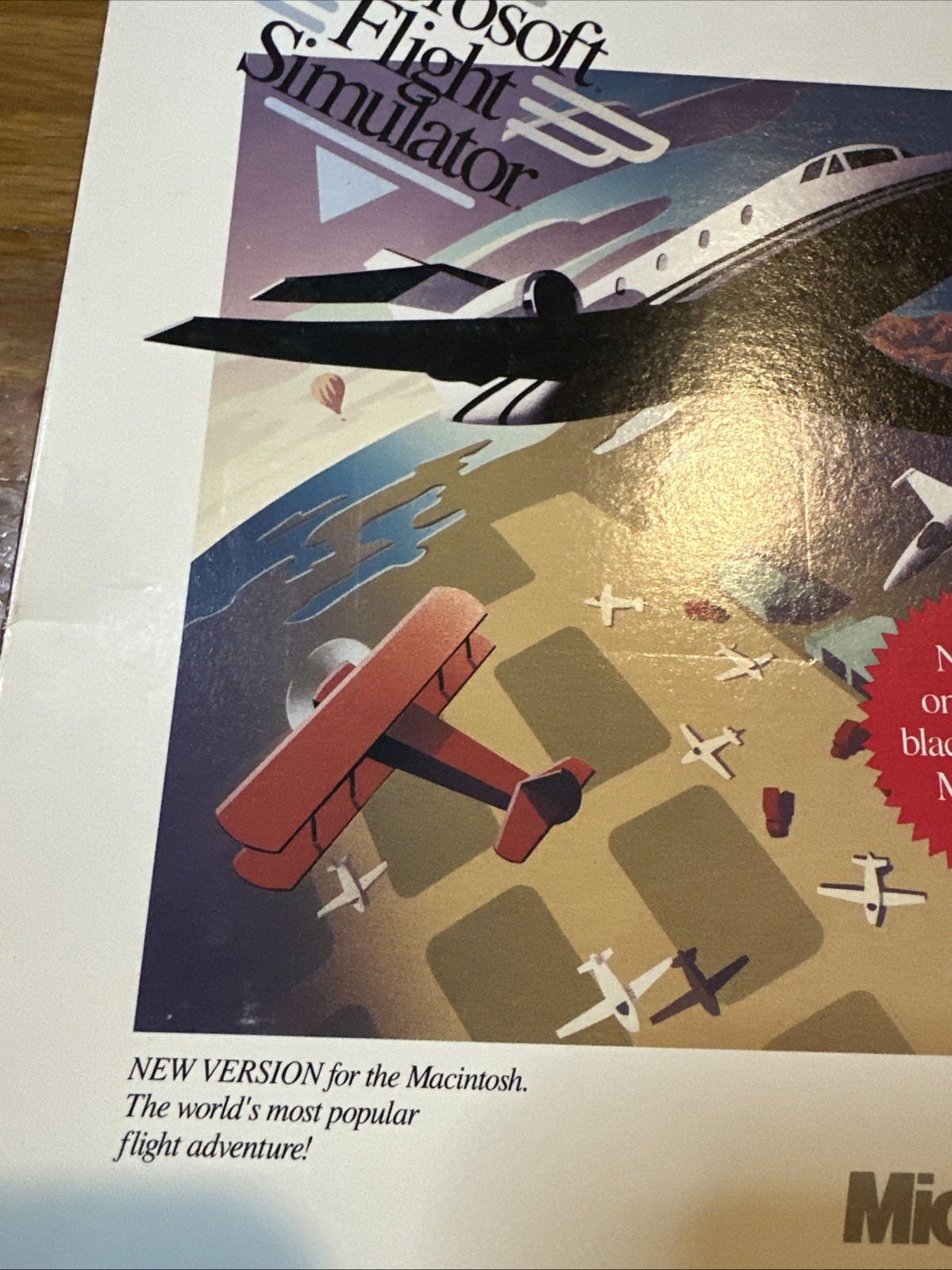 1991 Microsoft Flight Simulator 4.0 Apple Macintosh w/ Retail Box, 3.5″