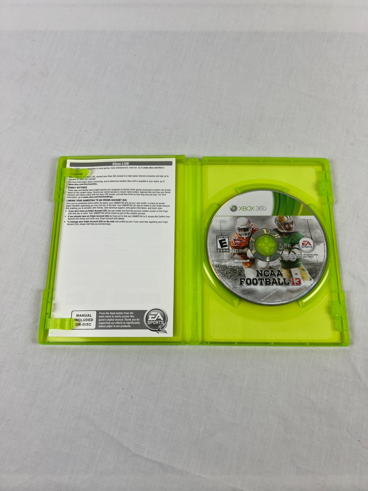 NCAA Football 13 (Microsoft Xbox 360, 2012) complete CIB