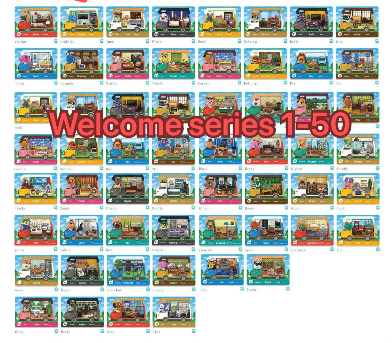 Villager Amiibo Animal Crossing New Horizon ALL 508pcs Sanrio RV Free sticker