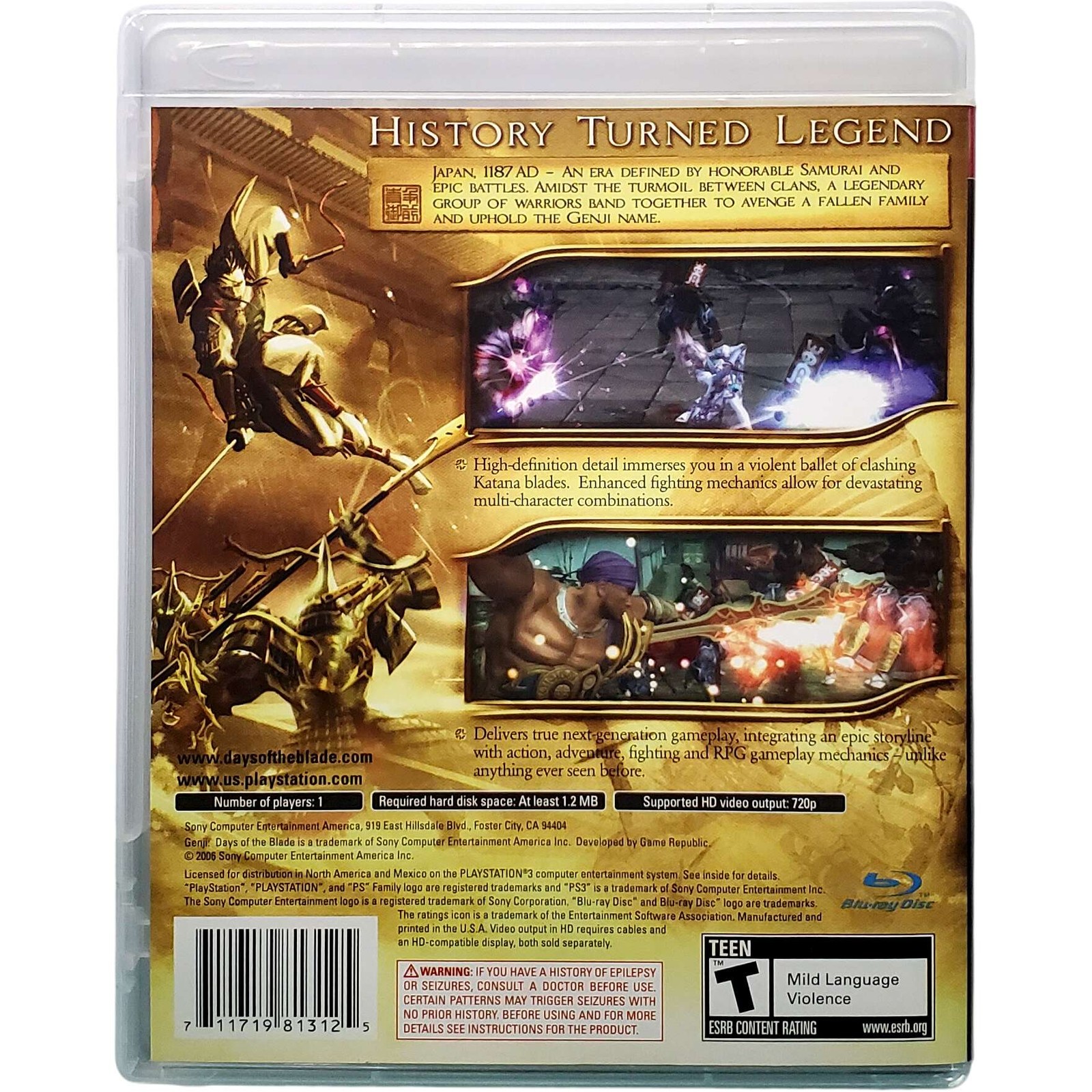 Genji Days Of The Blade – Sony Playstation 3 PS3 Pristine Tested 1Y Guarantee