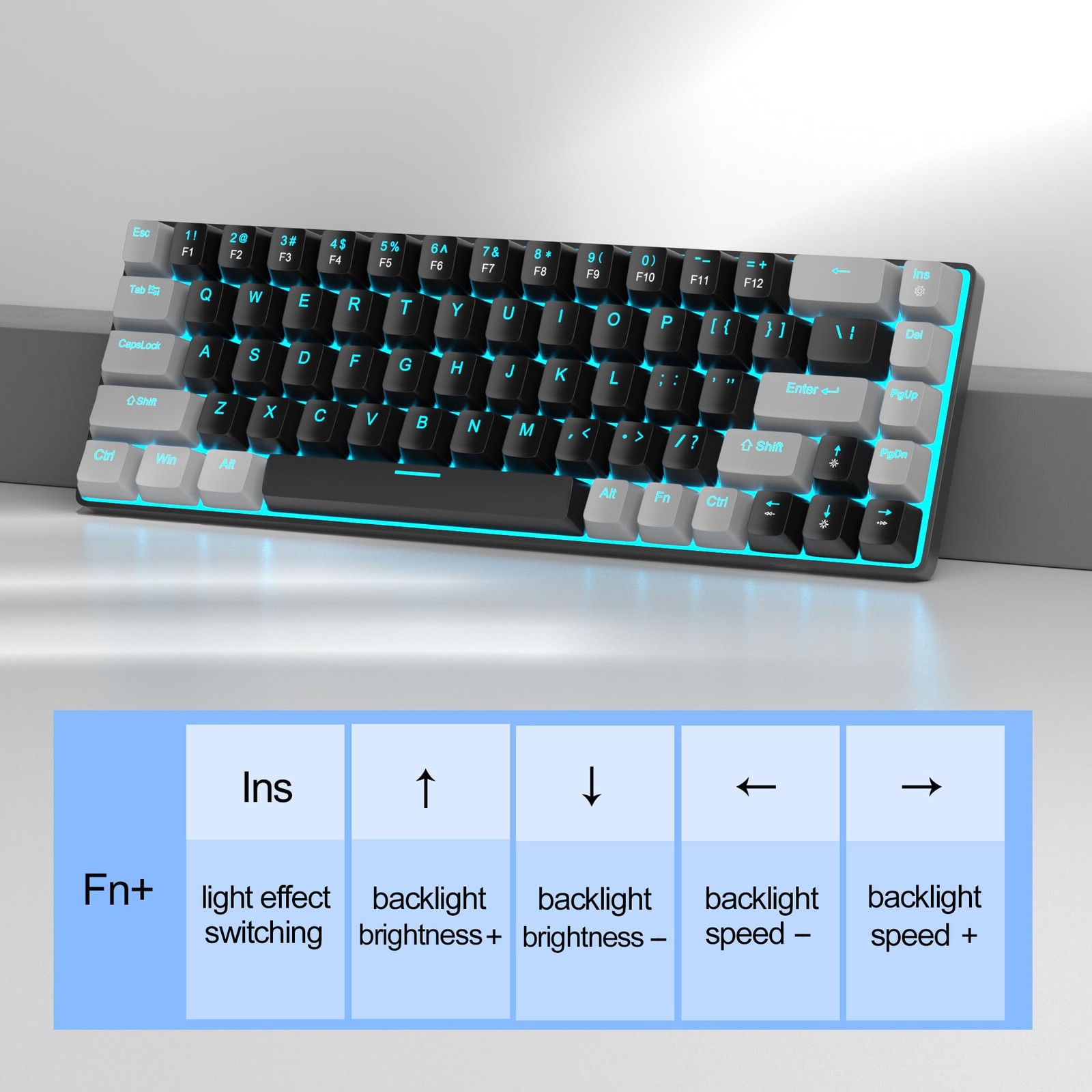 Magegee Portable 60 Mechanical Gaming Keyboard Mk-Box Led Backlit Compact 68