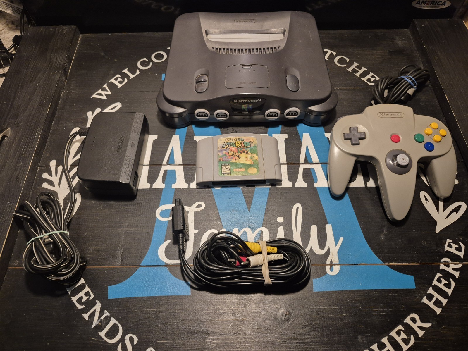 Nintendo N64 Console Bundle AV, Power, Region Free Tray, Controller & Mario 64