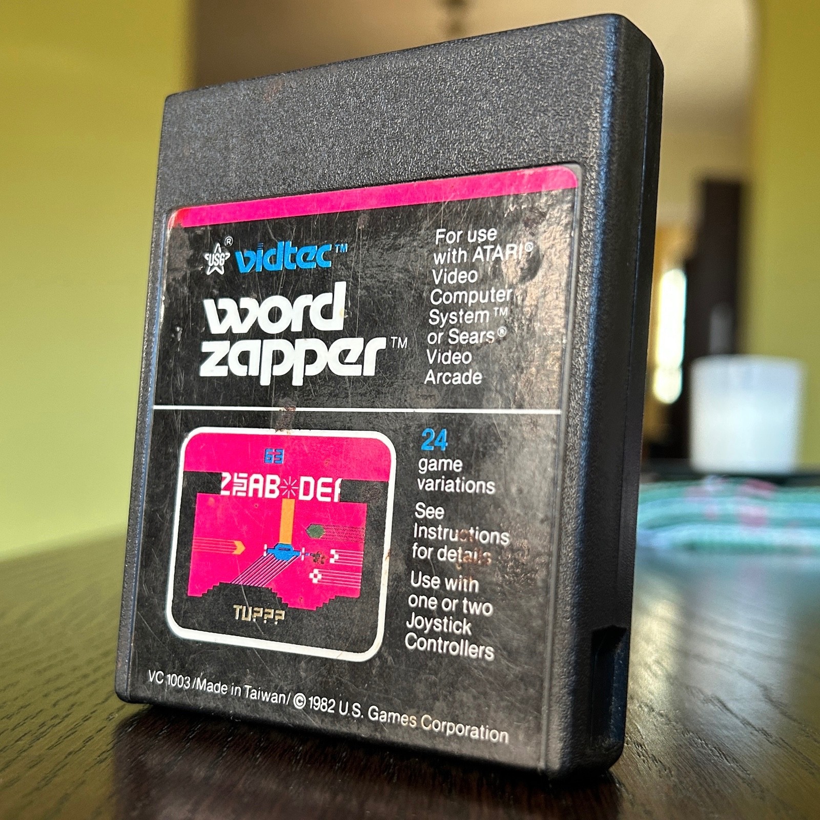 1982 Word Zapper Atari 2600 Video Game Cartridge by Vidtec + U.S. Games TESTED