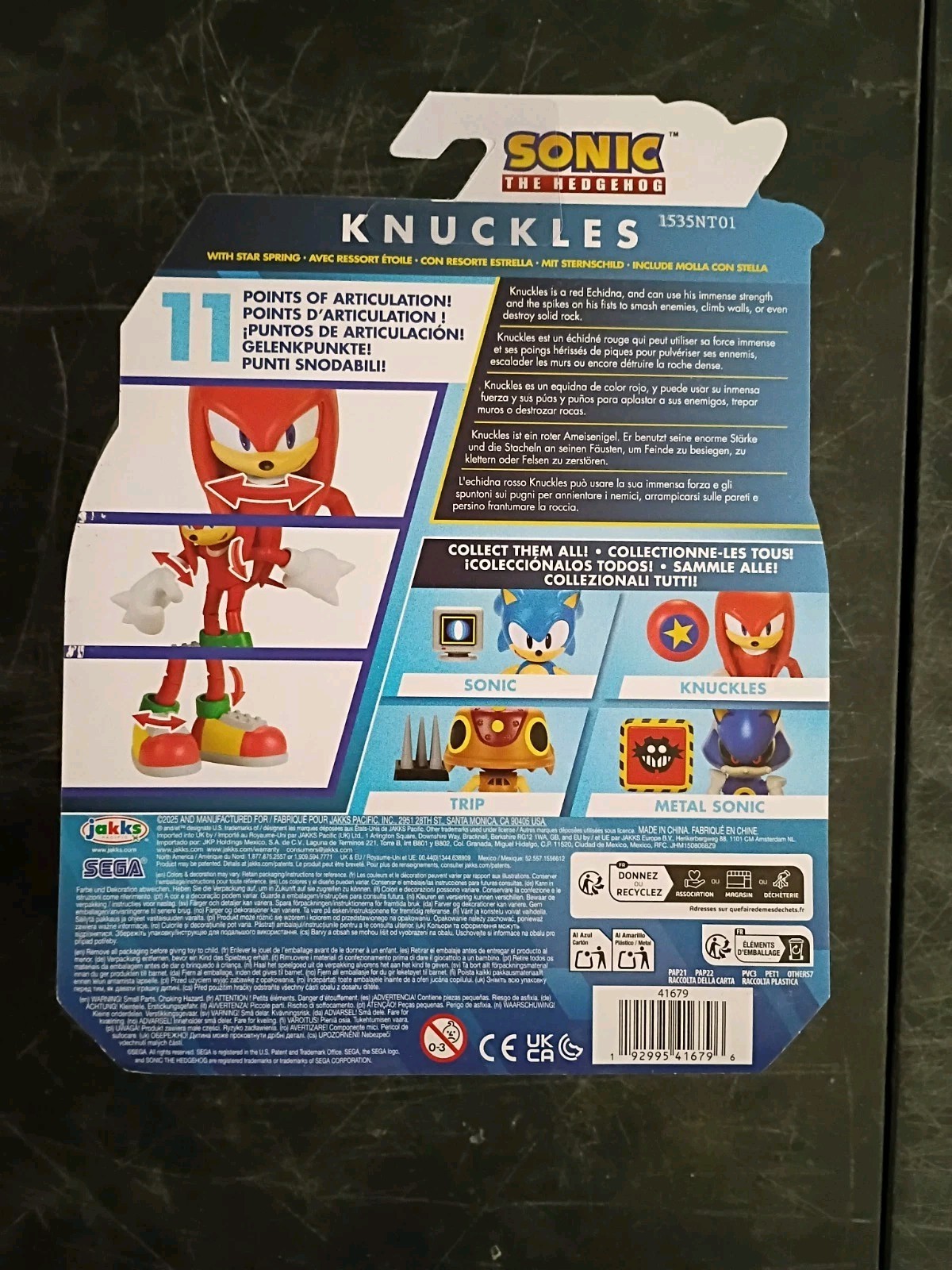 5-PK SONIC the HEDGEHOG 4″ Lot Knuckles Trip Metal Classic Modern 35th Jakks