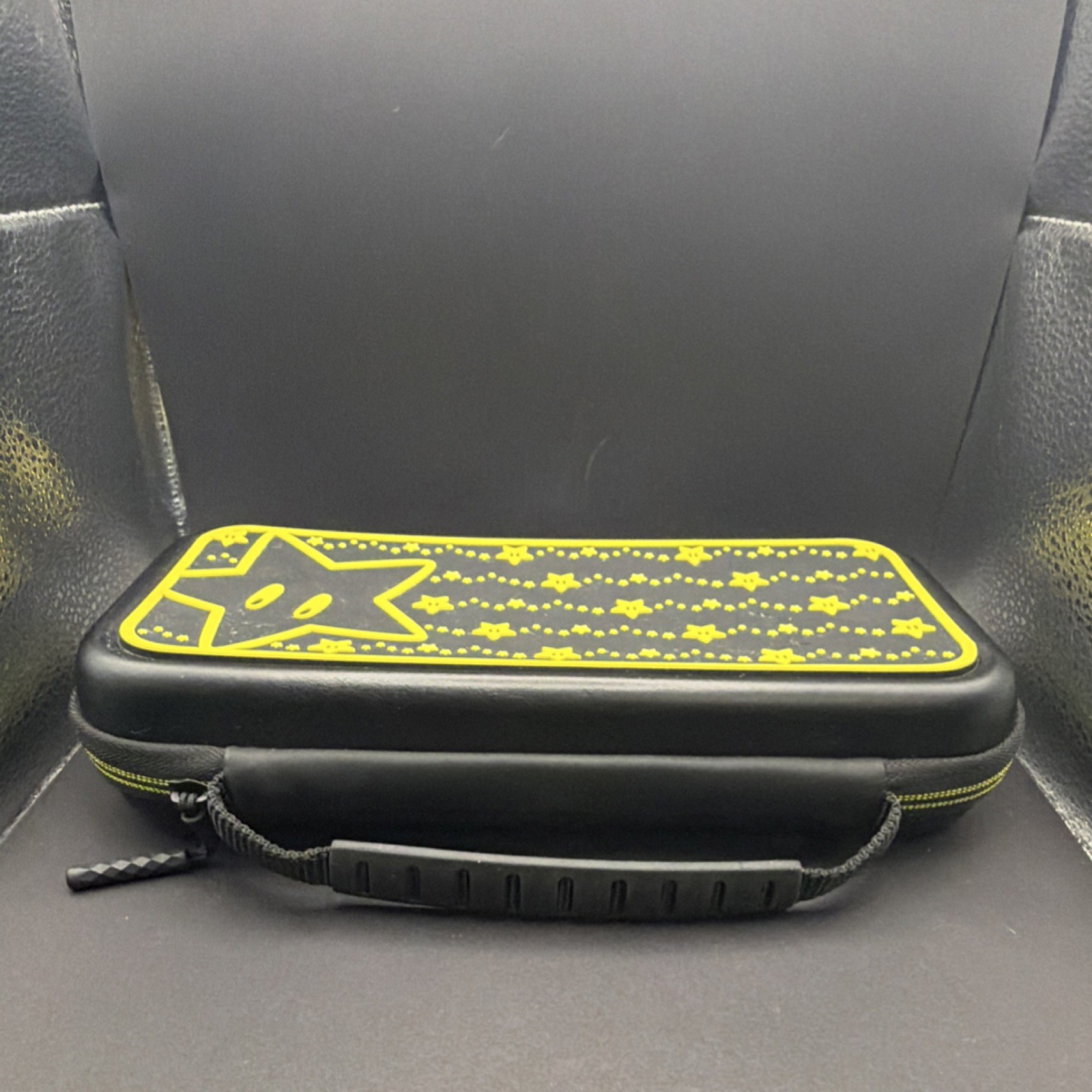 Nintendo Switch Black Yellow Star Design Padded Hard Shell Carrying Case 2023