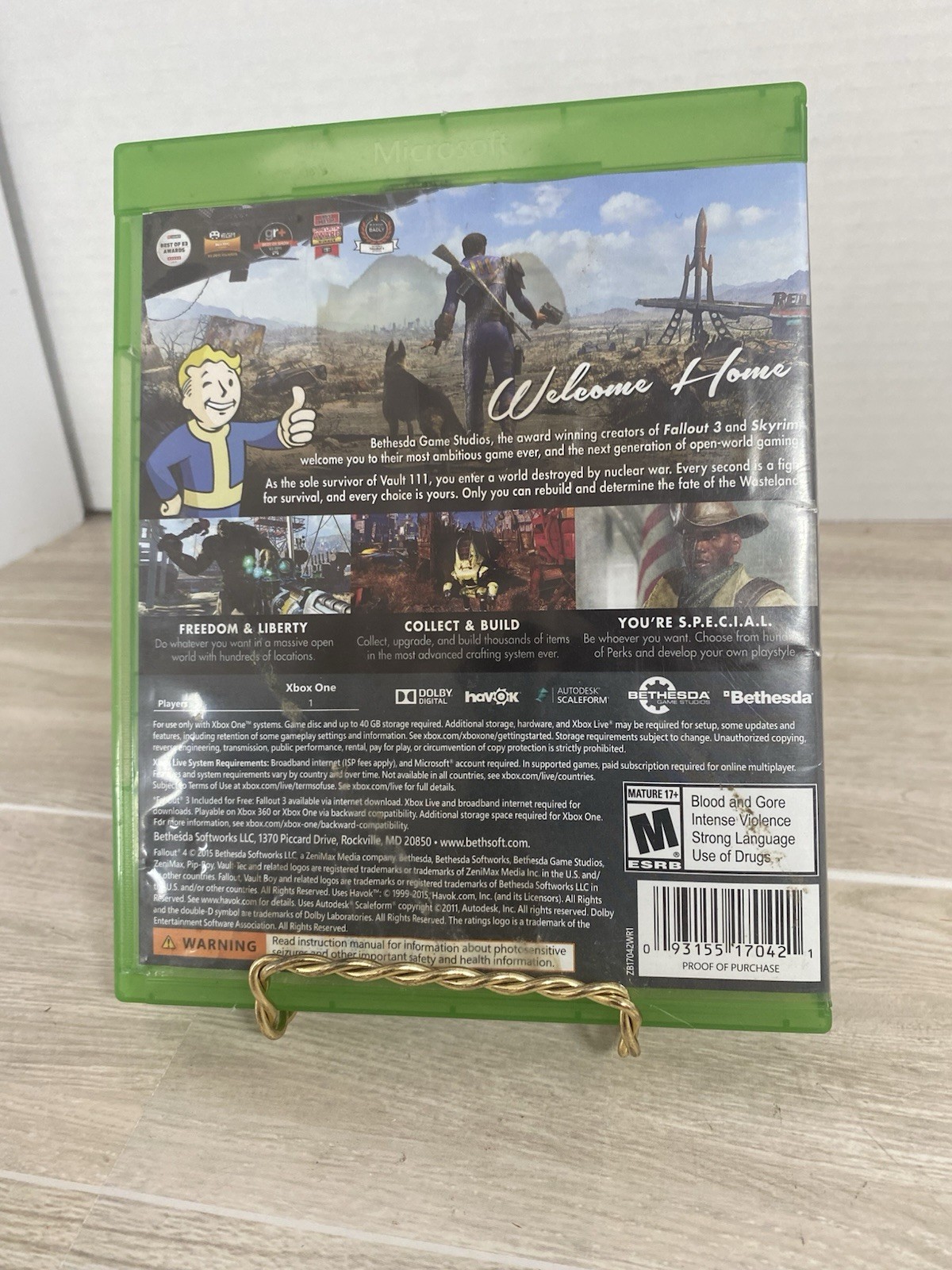 Fallout 4 (Xbox One, 2015) Complete Cleaned Tested Open World RPG Game
