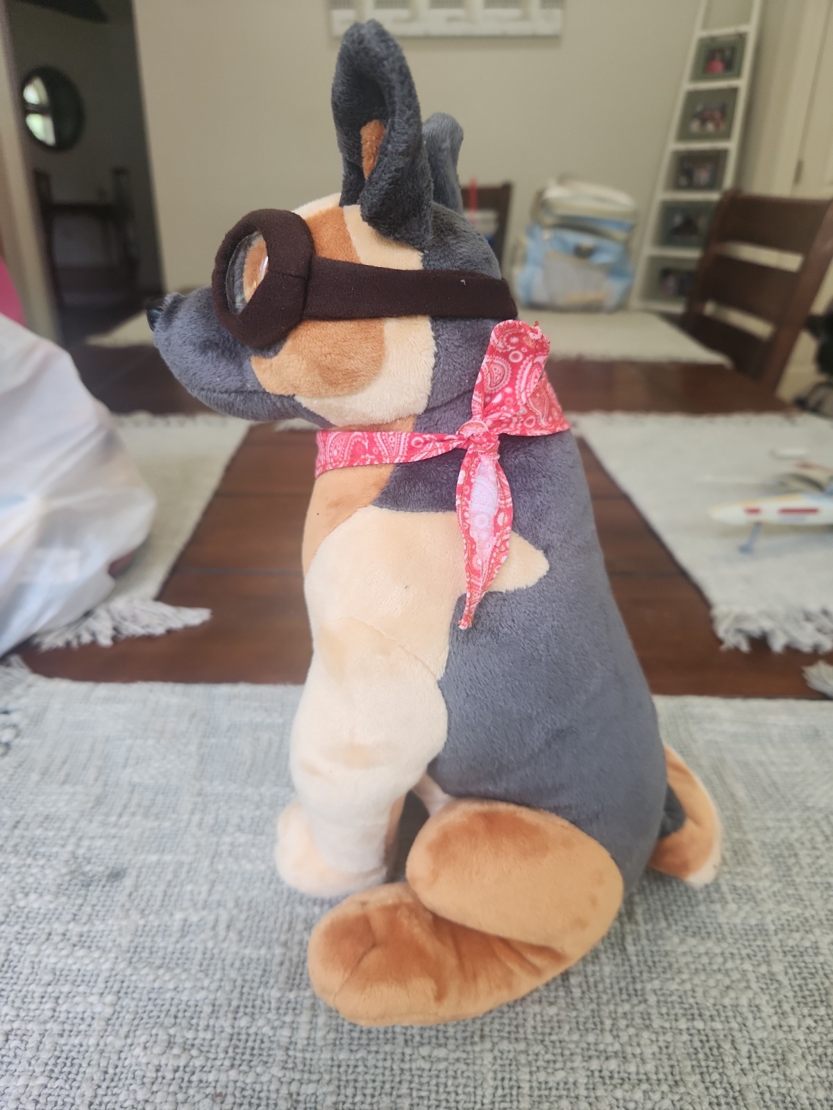 Fallout 4 Dogmeat Bethesda Plush Stuffed Animal Dog Bandana + Goggles
