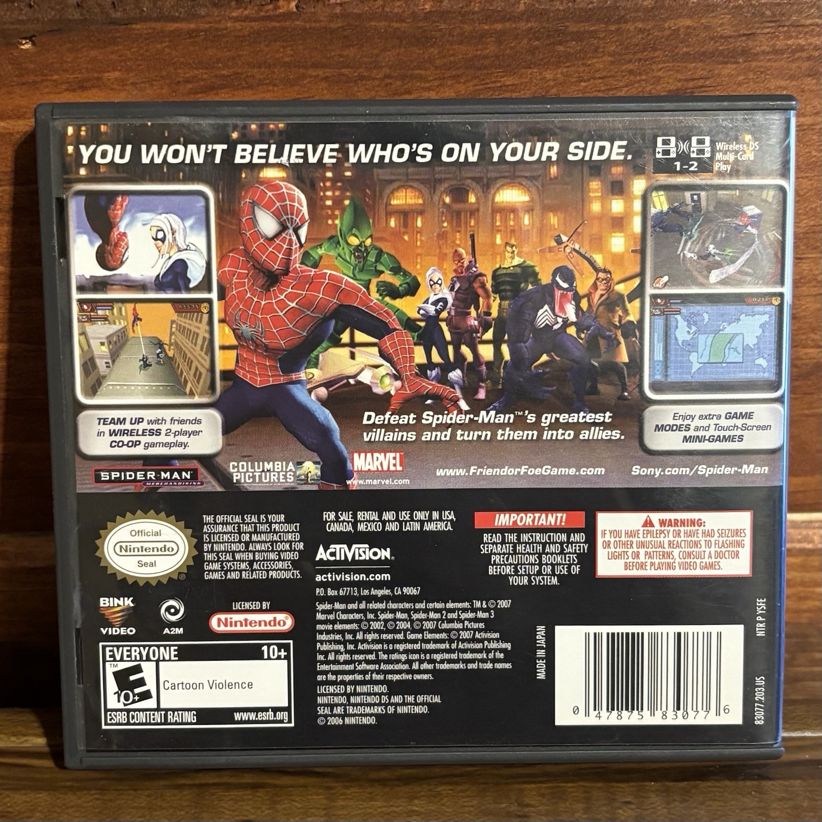 Nintendo DS Spider-Man Friend or Foe inc manual for DS 2DS 3DS Fast Shipping