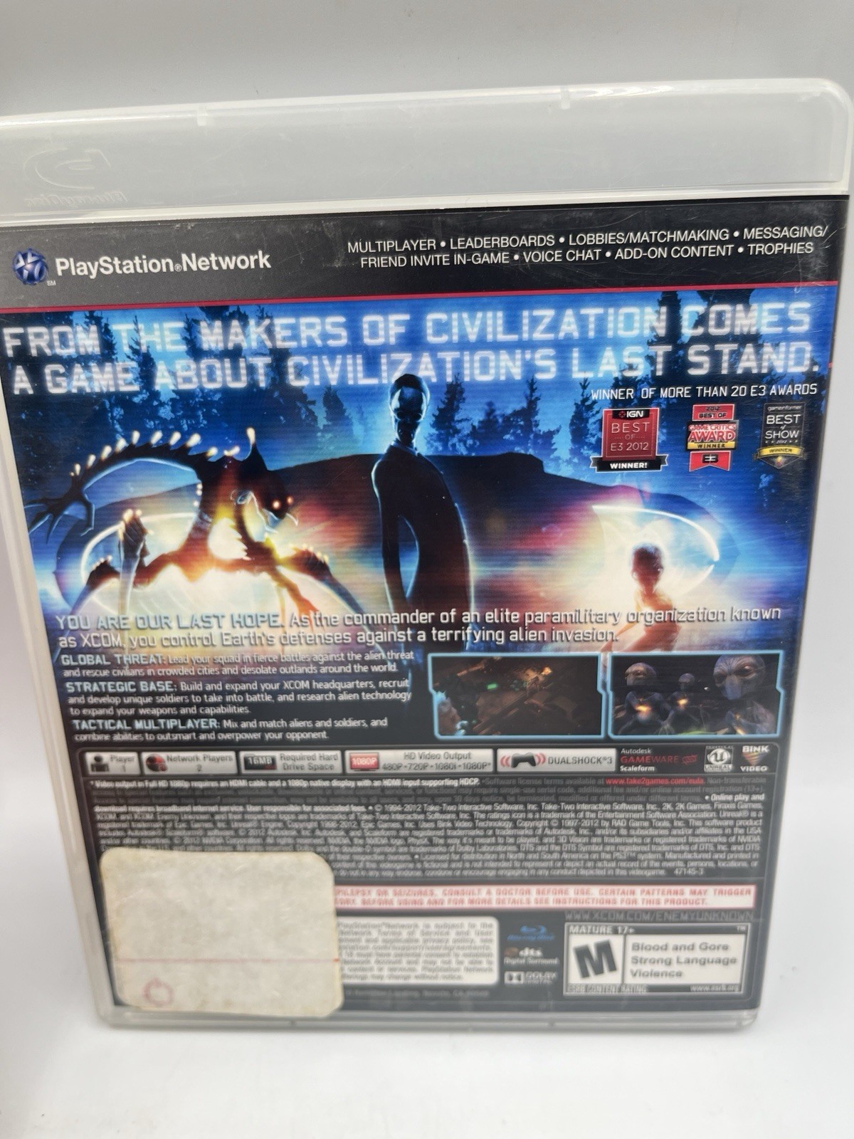 XCOM: Enemy Unknown PS3 (PlayStation 3, 2012) CIB Complete