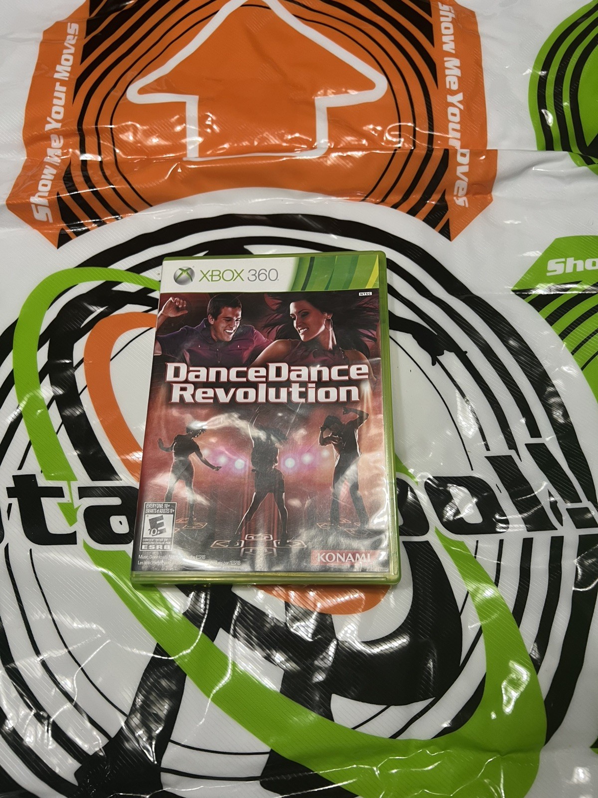Xbox 360 Dance Dance Revolution Konami Dance Pad Mat Controller; Game Included!!