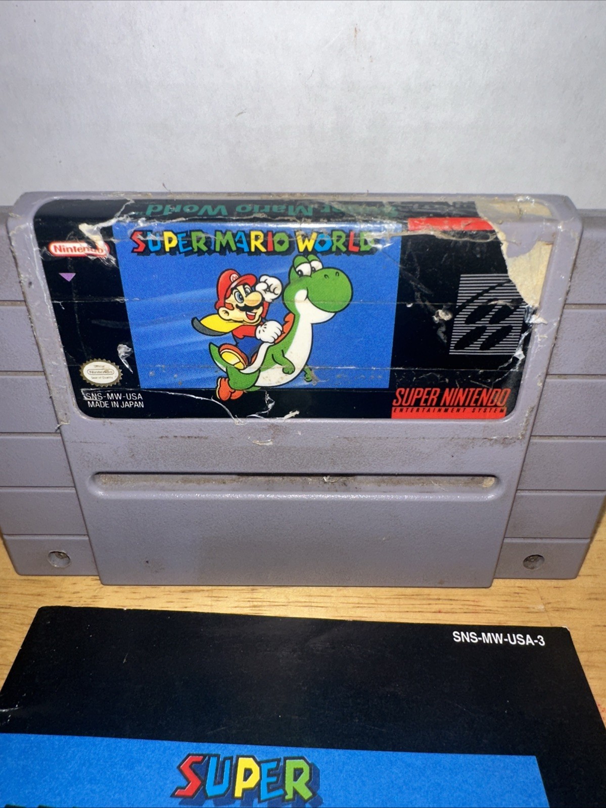 Super Mario World – Original and Authentic SNES Super Nintendo Game + Manual