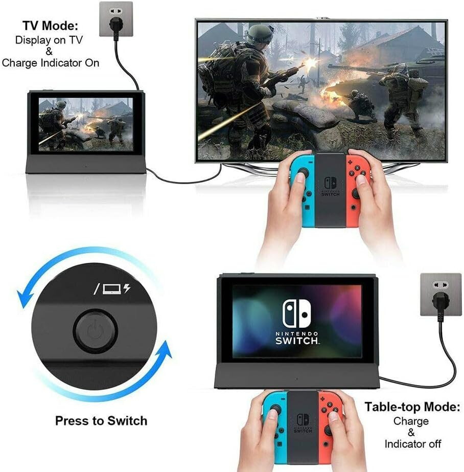 Portable Dock Station Nintendo Switch Type C to HDMI TV Charging Dock Station US