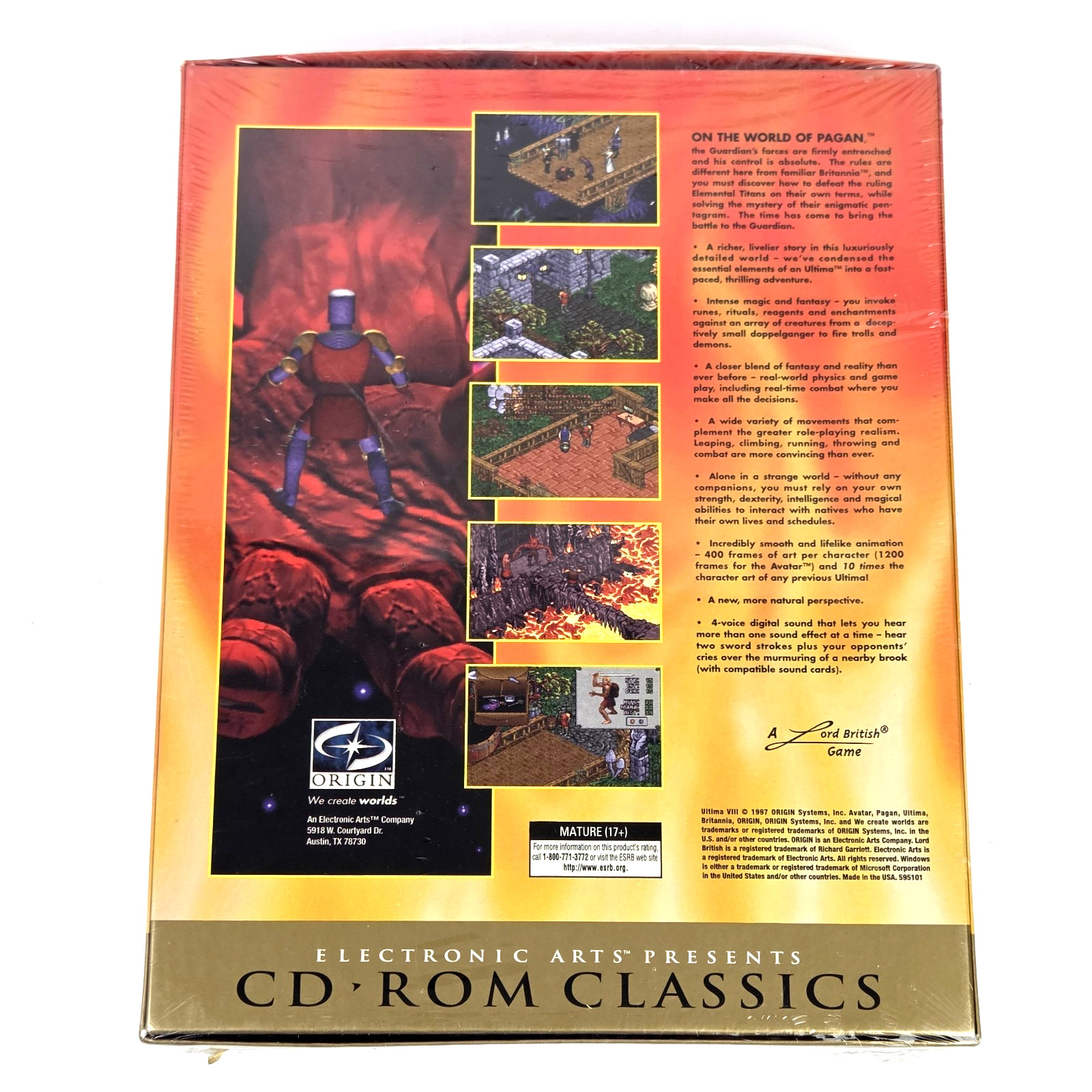 Pagan Ultima VIII 8 CD Classics Win 95 MS DOS PC Game New Sealed (Other)