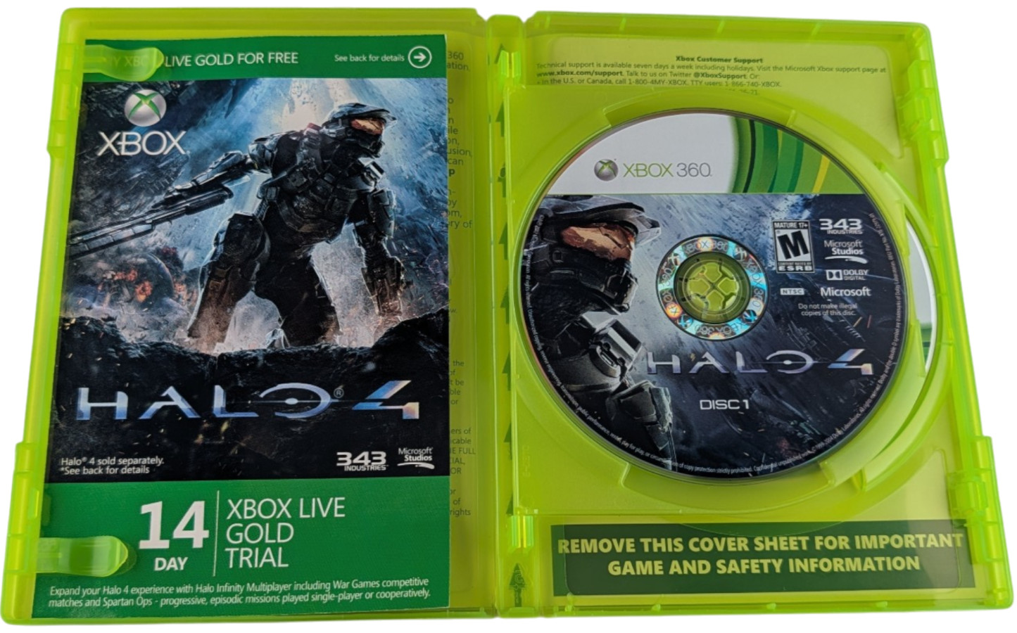 Halo 4 Xbox 360 2 Disc Set With Case NTSC 2012 Microsoft HND-00040