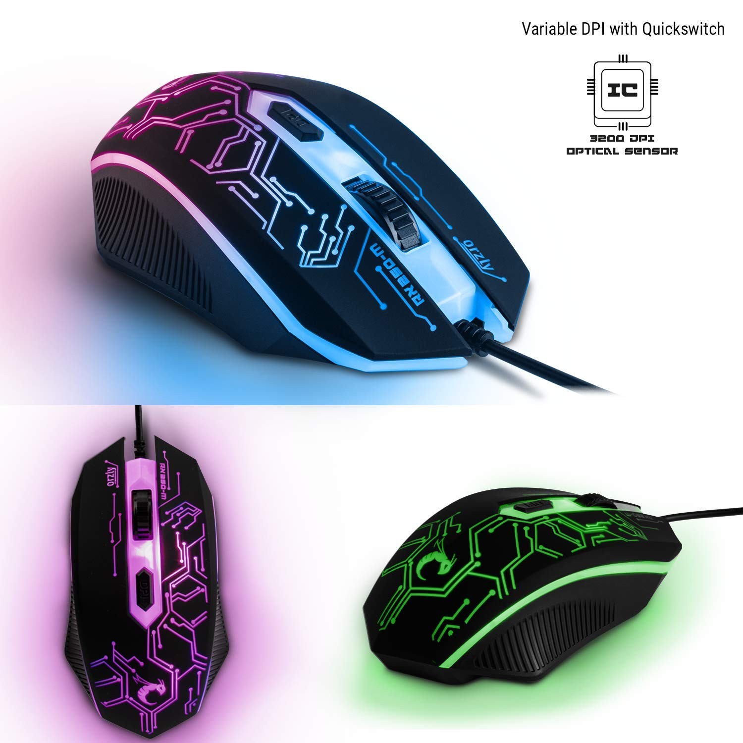 Orzly Gaming Keyboard And Mouse And Mouse Pad And Gaming Headset Wired Led Rgb