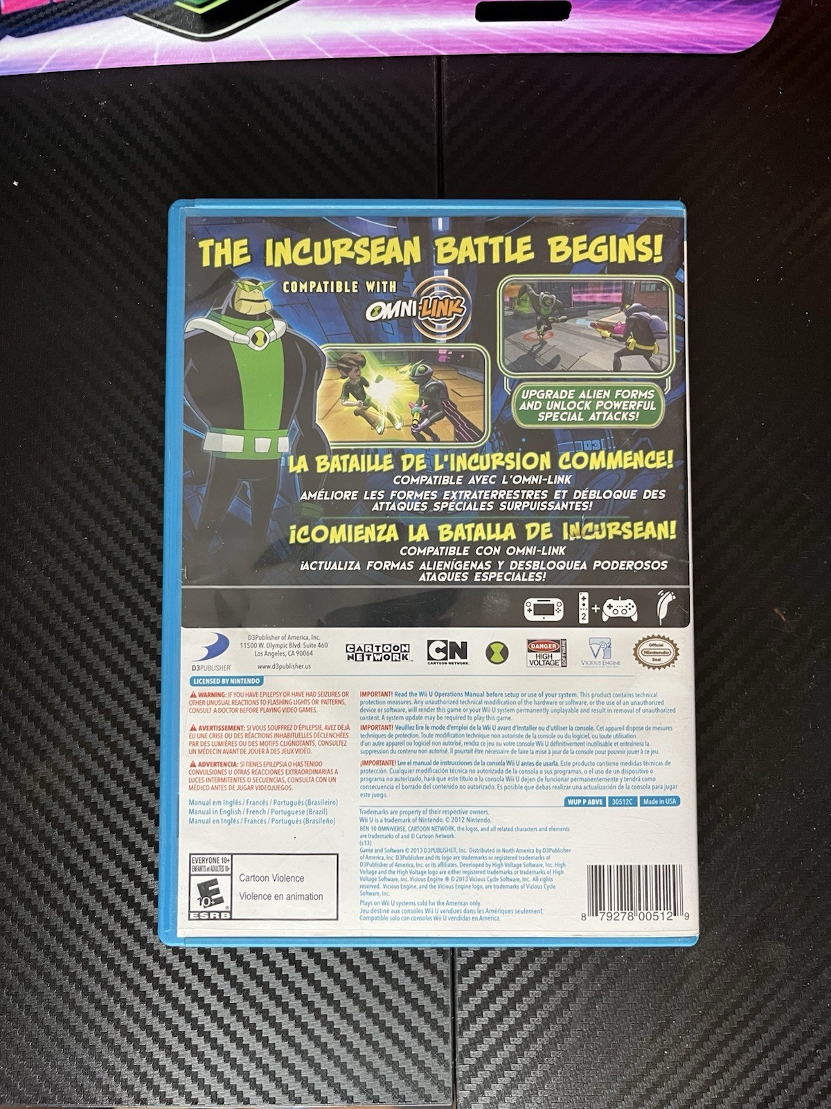 Ben 10: Omniverse 2 (Nintendo Wii U, D3 Publisher, E10+, Missing Manual)