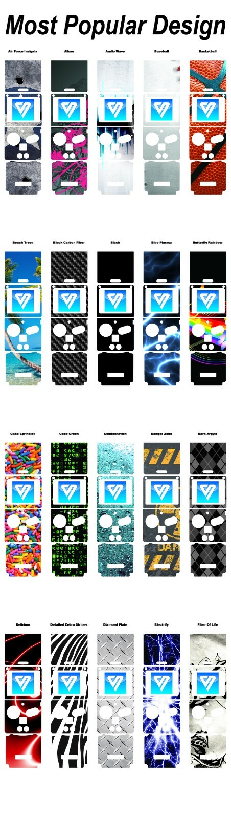 Choose Any 1 Vinyl Decal/Skin Design for GameBoy Advance SP – Buy 1 Get 1 Free!