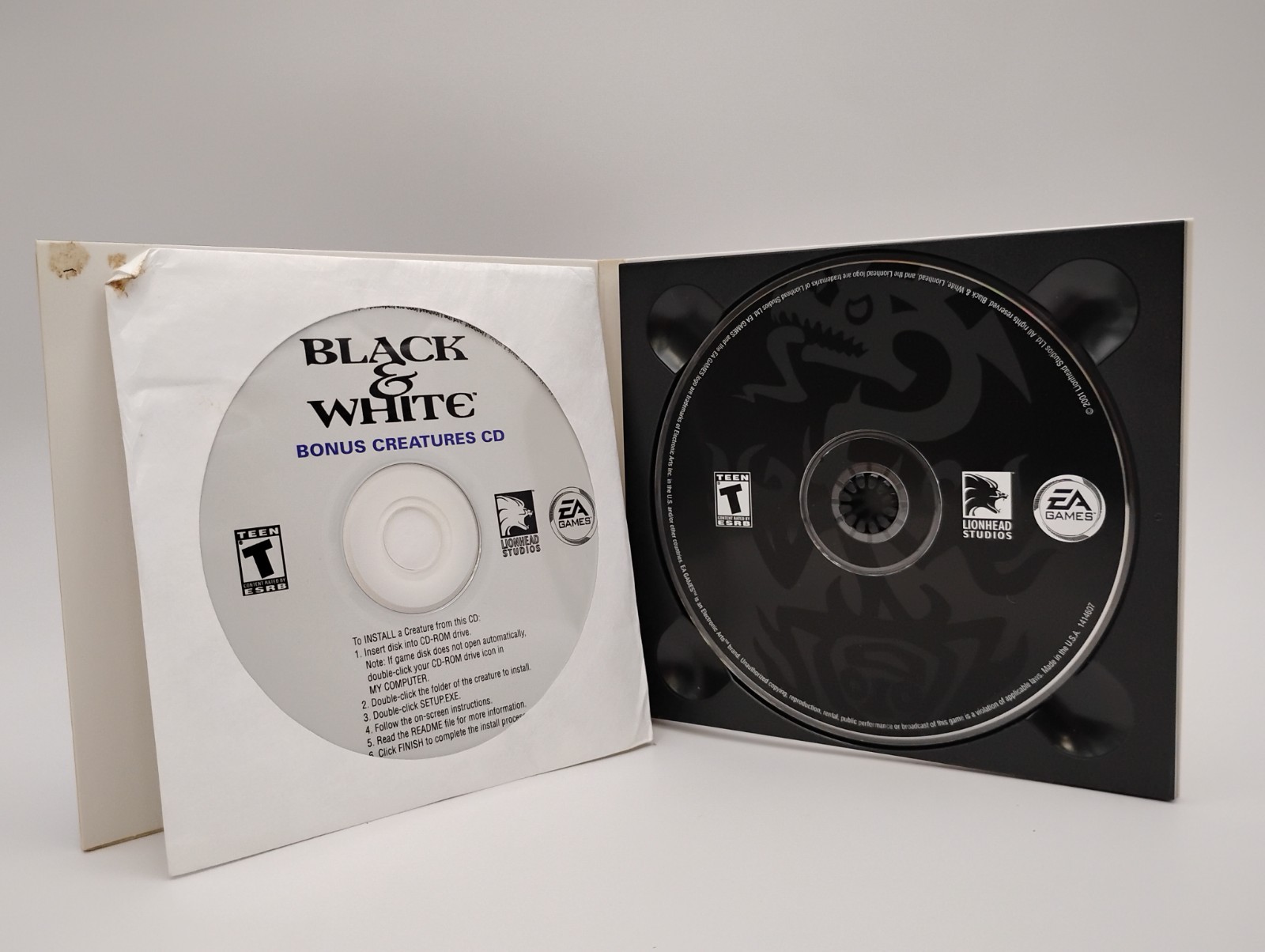 Black & White PC Game – “Playable Creatures CD,” Manual and Inserts Included