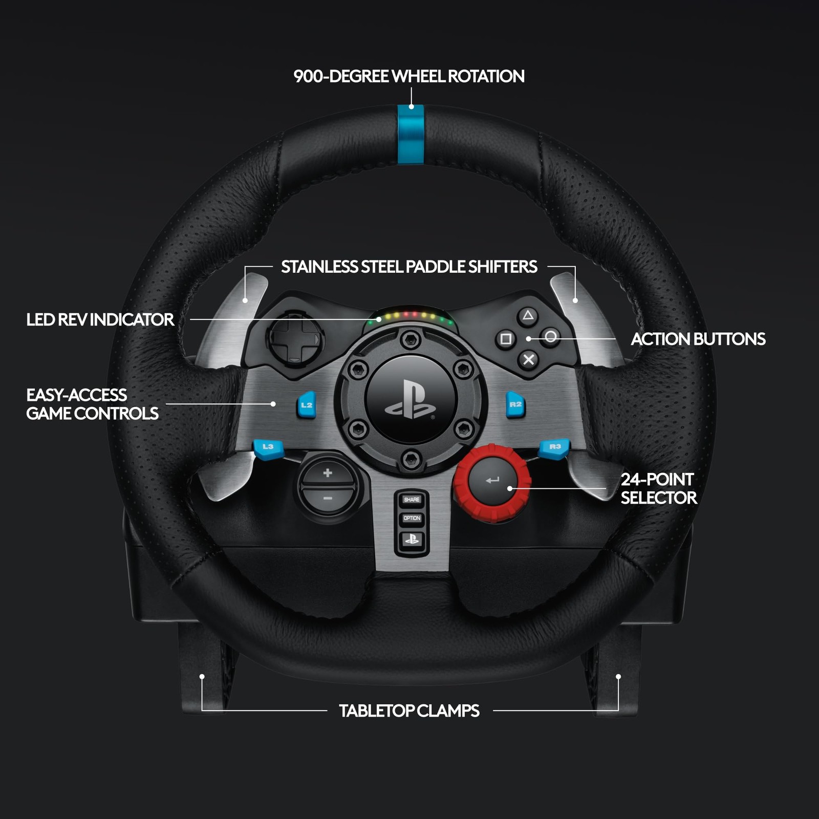 Logitech – G29 Driving Force Racing Wheel and Floor Pedals for PS5, PS4, PC,