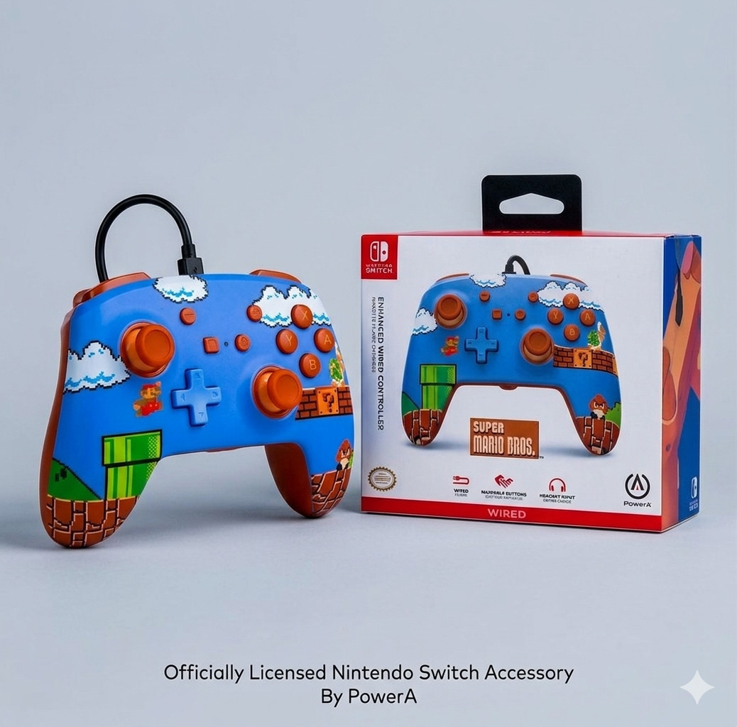 PowerA Enhanced Wired Controller for Nintendo Switch – Super Mario Bros Edition