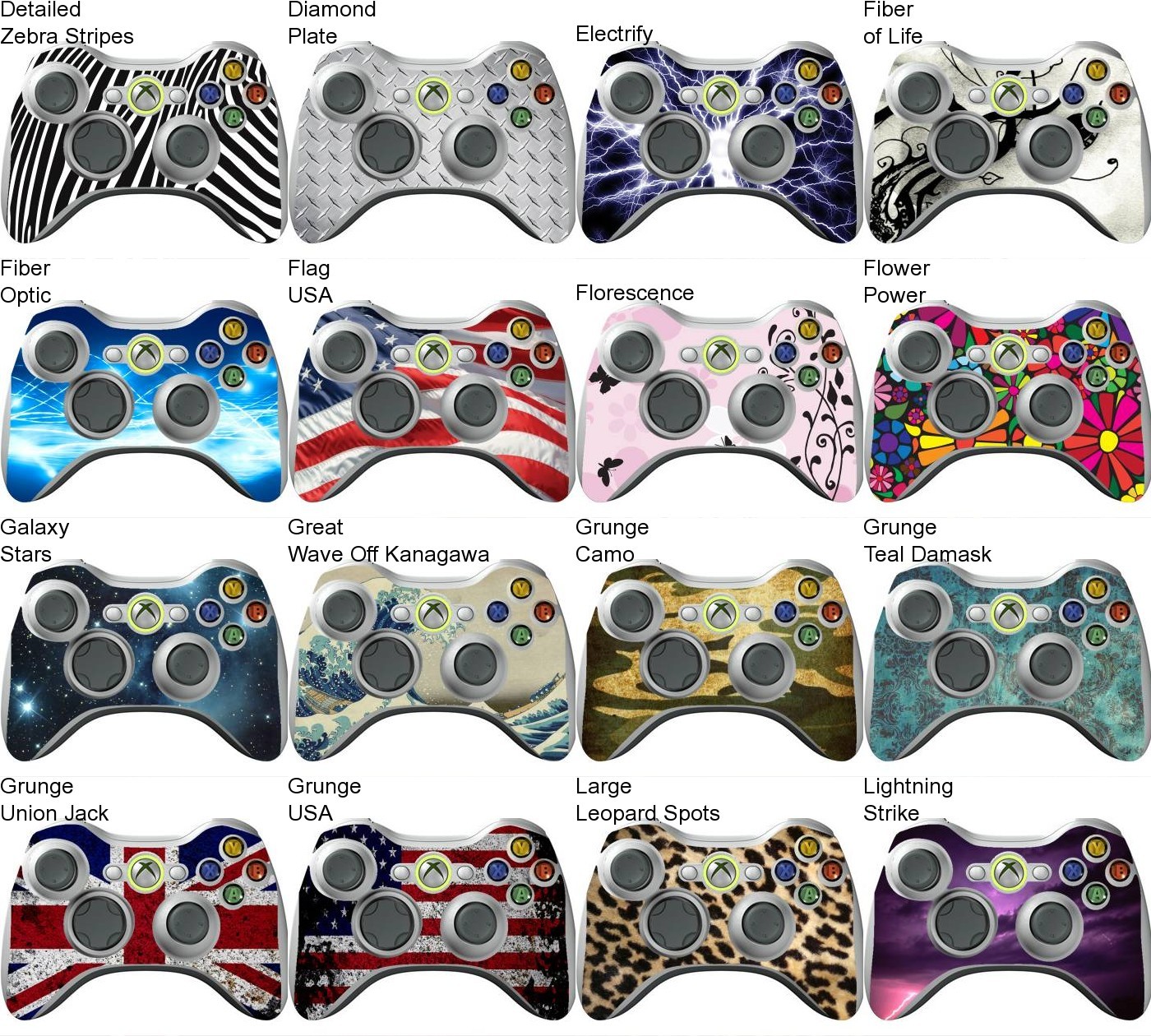 Choose Any 1 Vinyl Decal/Skin for Xbox 360 Controller – Buy 1 Get 1 Free!
