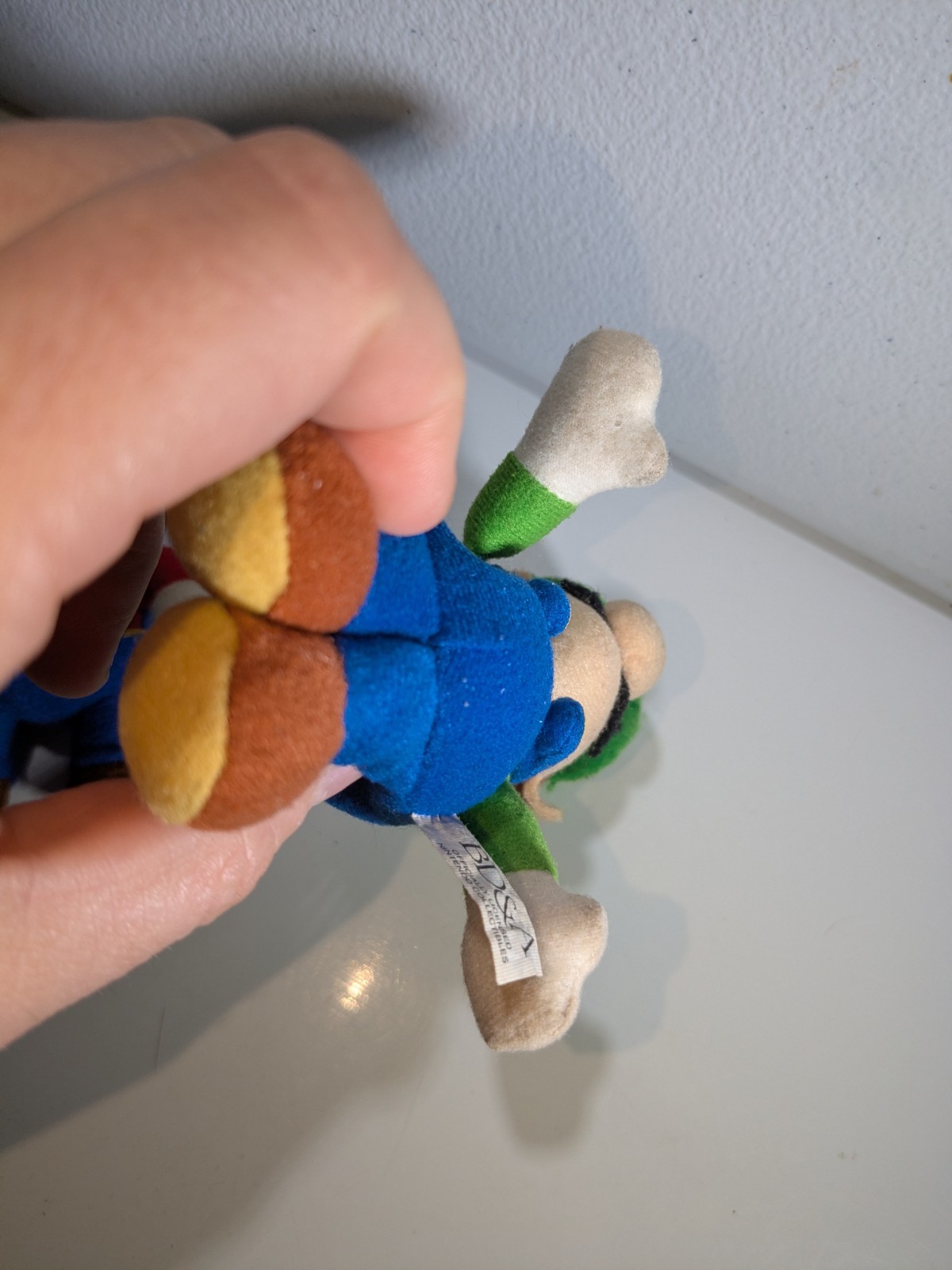 Toysite Mario Plush Keychain + Luigi BD&A Plush Both Issues Stains Dirty Wear